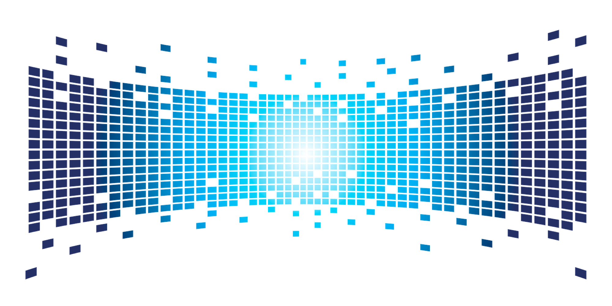 Strip of squares bent inward representing quantum gravity