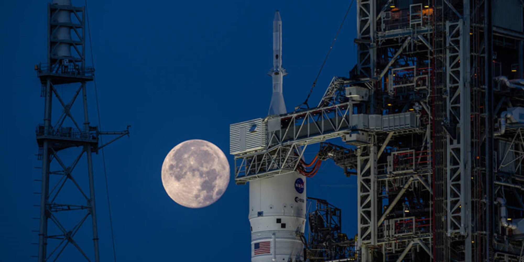 NASA Artemis with Moon in background